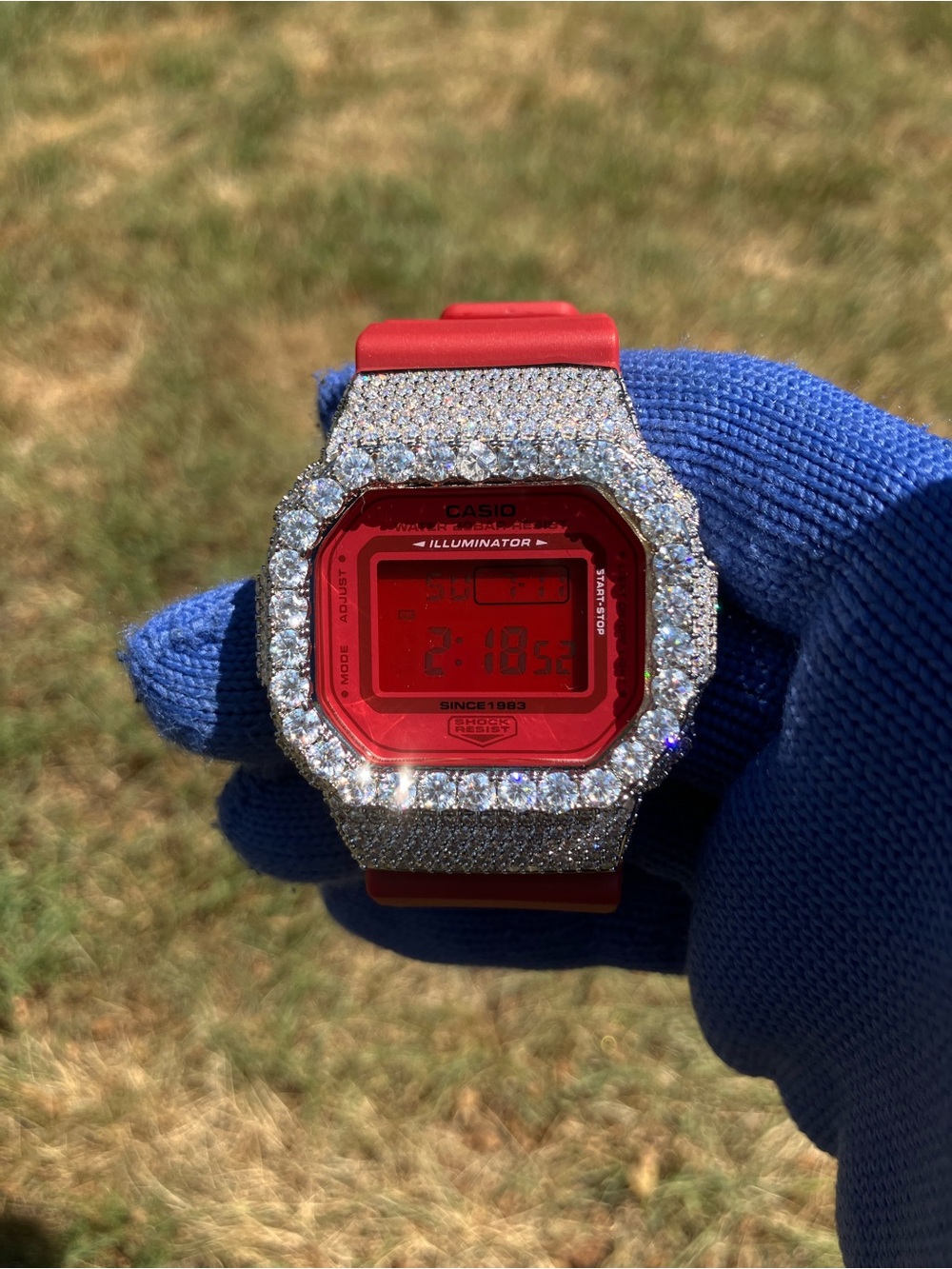 BUSSDOWN Moissanite Custom G Shock Red Dw5600